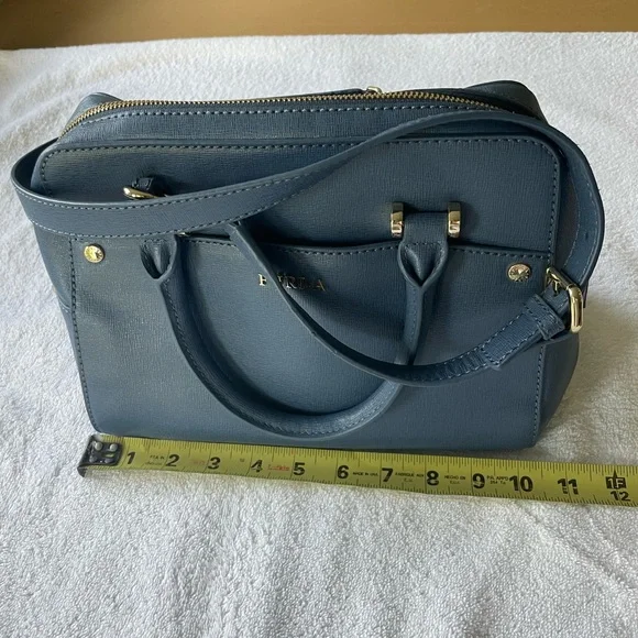 Furla blue leather crossbody satchel bag - Picture 16 of 16
